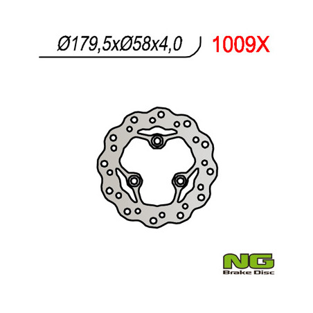 NG brake disc front KYMCO QUAD KXR / MXU 250, MAXXER / MXU 300 (180X58X4) left WAVE - replaced NG1011X