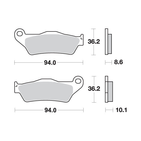 SBS brake pads KH363 STREET EXCEL / RACING SINTER gold color fits: BMW R850 / 1100 / 1150 / 1200, K1200 / 1300 ga