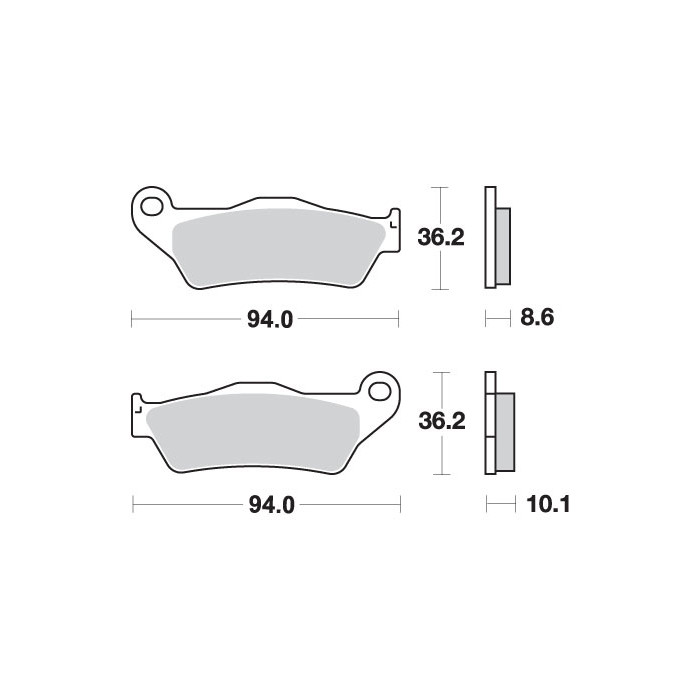 SBS brake pads KH363 STREET EXCEL / RACING SINTER gold color fits: BMW R850 / 1100 / 1150 / 1200, K1200 / 1300 ga