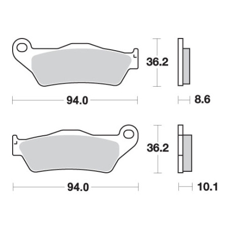 SBS brake pads KH363 STREET EXCEL / RACING SINTER gold color fits: BMW R850 / 1100 / 1150 / 1200, K1200 / 1300 ga