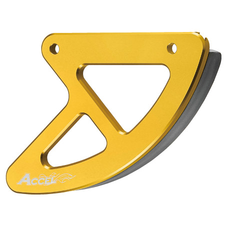ACCEL priekinių stabdžių disko apsauga galas SUZUKI RMZ 250 '07-'18, RMZ 450 '05-'18, RM 125 / 250 '05-'09 (aliumininis), auksin