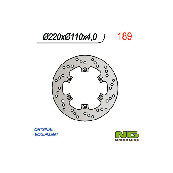 NG brake disc rear APRILIA 50 RX 92-05, PEGASO 50, BETA 200 / 350 / 400 (220x110x4)