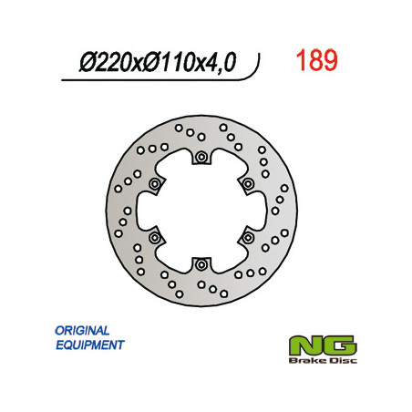 NG brake disc rear APRILIA 50 RX 92-05, PEGASO 50, BETA 200 / 350 / 400 (220x110x4)