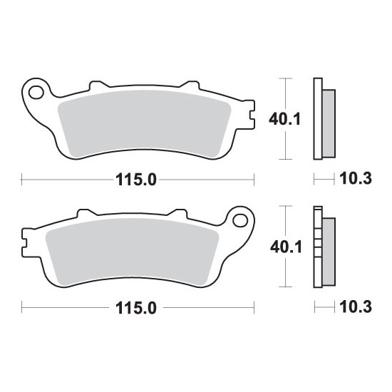 SBS brake pads KH261 / 2 STREET EXCEL / RACING SINTER gold color