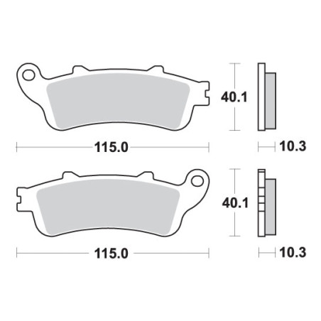 SBS brake pads KH261 / 2 STREET EXCEL / RACING SINTER gold color