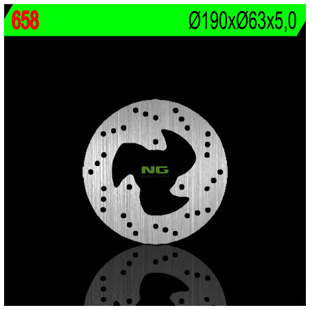 NG brake disc rear YAMAHA MAJESTY 125 '01-'08, MBK 125 SKYLINER '99-'03 (190X63X5) (3X8,5mm)