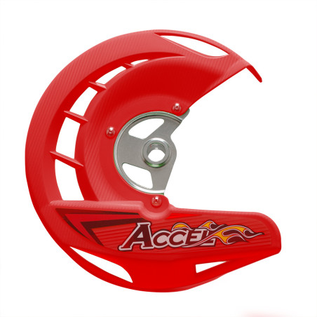 ACCEL priekinių stabdžių disko apsauga priekis HONDA CRF 250 / 450R,X '04-'14, CR 125 / 250 '04-'07 spalva raudona