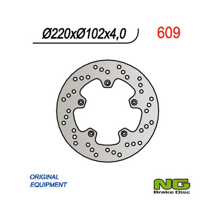 NG brake disc rear YAMAHA TZR 50R 03-15 (220X102X4) 5 holes diameter 6.5