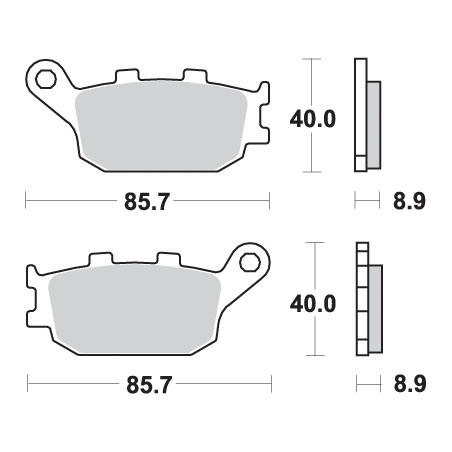 SBS brake pads KH174 CRF 1000 / 1100 L AFRICA TWIN '16-'20 rear / TYLNE STREET EXCEL / RACING SINTER gold color