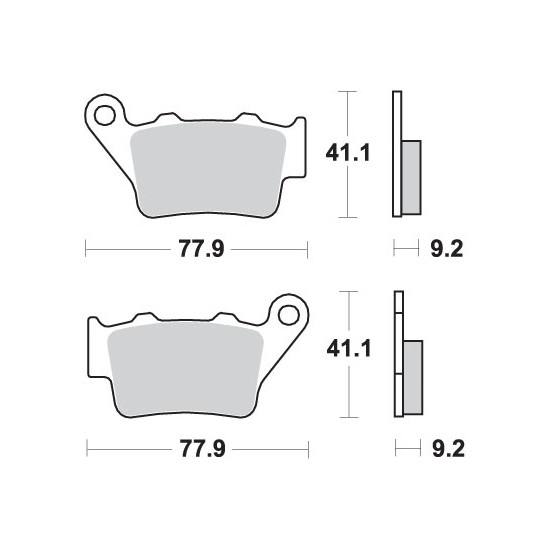 SBS brake pads KH208 STREET EXCEL / RACING SINTER gold color