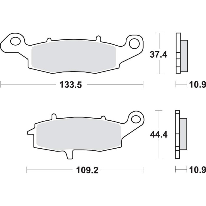 SBS brake pads KH231 / 2 STREET EXCEL / RACING SINTER gold color end fits: KAWASAKI VN900 / 1500 / 1600 / 1700