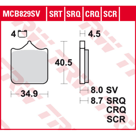 TRW LUCAS brake pads KH499 / 4 SINTER STREET BMW S 1000 RR 09-, front