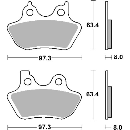 SBS brake pads KH400 STREET EXCEL / RACING SINTER gold color