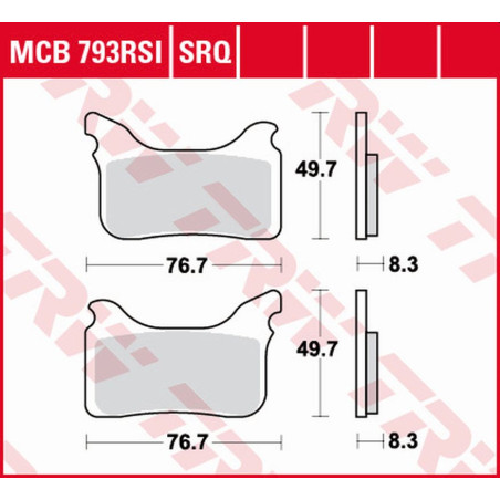 TRW LUCAS stabdžių kaladėlės KH405 KTM SUPERMOTO SMR 450 04-14, SUPERMOTO SMR 525 04-05, SUPERMOTO SMR 560 06-07, HUSABERG SUPER