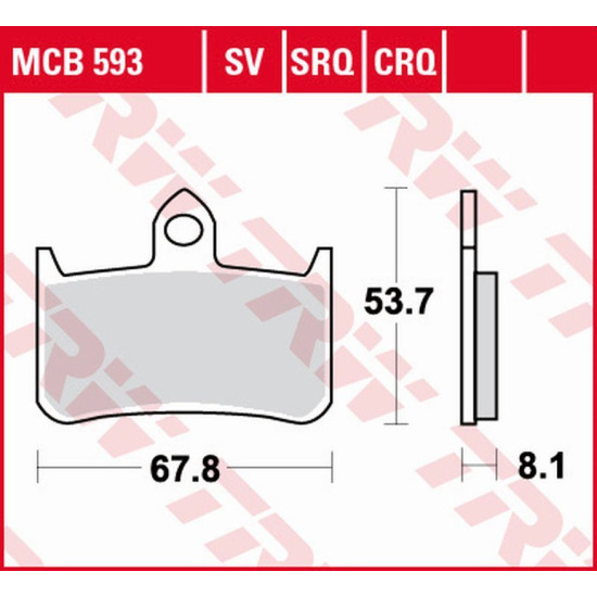 TRW LUCAS ZF brake pads KH187 SINTER TRACK HONDA CB 250F HORNET '96-'01, NTV 600 BROS / NT 650 HAWK '88-'90, NR 750 '92-