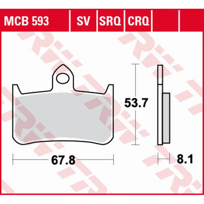 TRW LUCAS ZF brake pads KH187 SINTER TRACK HONDA CB 250F HORNET '96-'01, NTV 600 BROS / NT 650 HAWK '88-'90, NR 750 '92-