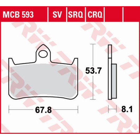 TRW LUCAS ZF brake pads KH187 SINTER TRACK HONDA CB 250F HORNET '96-'01, NTV 600 BROS / NT 650 HAWK '88-'90, NR 750 '92-