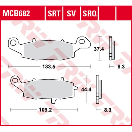 TRW LUCAS ZF stabdžių kaladėlės KH229 SINTER TRACK KAWASAKI NINJA 400 '11-, ER-6 '06-'16, VN 900 '06-'17, VN 1500 / 1600 '00-'08