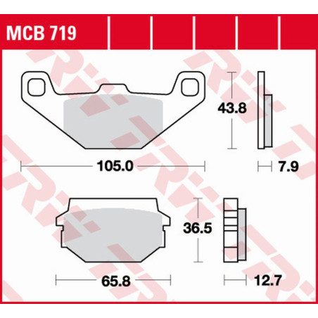 TRW LUCAS ZF brake pads KH297 ORGANIC SACHS HUSKY 125 '97-, SYM HUSKEY 125 '99-'05, HUSKEY 150 '99-, front