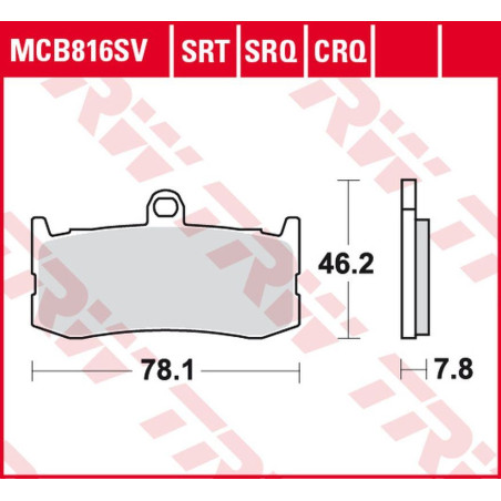 TRW LUCAS ZF stabdžių kaladėlės KH491 CARBON RACING TRIUMPH DAYTONA 675 '09-'17 priekis