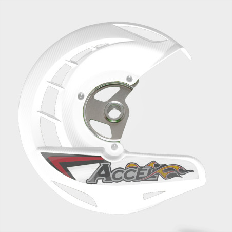 ACCEL priekinių stabdžių disko apsauga priekis HONDA CRF 250 / 450R,X '04-'18, CR 125 / 250 '04-'07 spalva balta