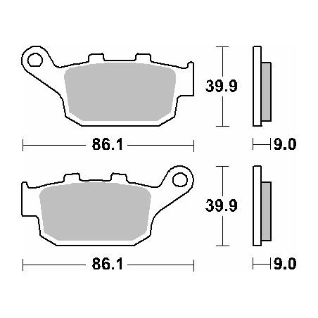 SBS stabdžių kaladėlės KH496 STREET EXCEL / RACING SINTER auksinės spalvos tinka: HONDA CBR250 / 300 / 650, CB500 / 650, CRF1000