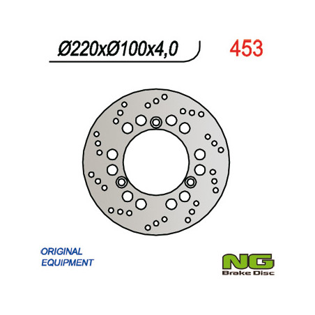 NG stabdžių diskas priekis SUZUKI BURGMAN 125 / 250 02-05 (220X100X4) 3 skylės SR.10,5