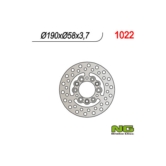 NG brake disc rear APRILIA 50 scooter,CPI,BETA,GENERIC,GILERA,PEUGEOT,PGO,SYM,YAMAHA (190x58x3.7)