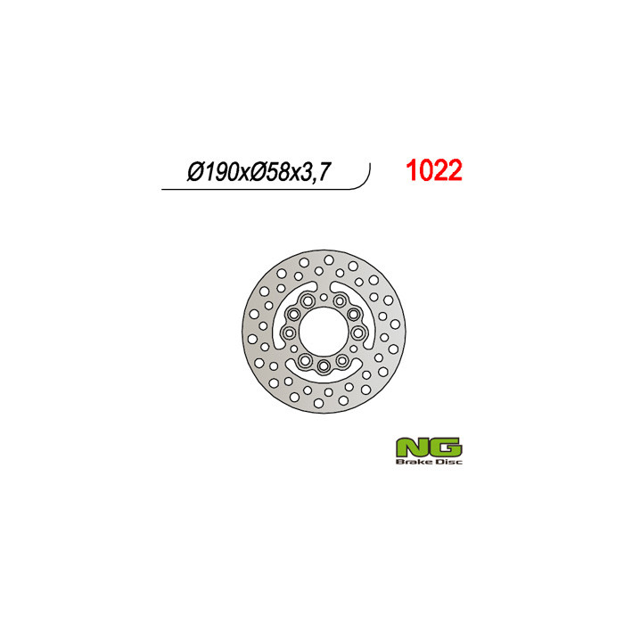 NG brake disc rear APRILIA 50 scooter,CPI,BETA,GENERIC,GILERA,PEUGEOT,PGO,SYM,YAMAHA (190x58x3.7)