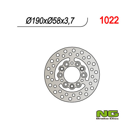 NG brake disc rear APRILIA 50 scooter,CPI,BETA,GENERIC,GILERA,PEUGEOT,PGO,SYM,YAMAHA (190x58x3.7)