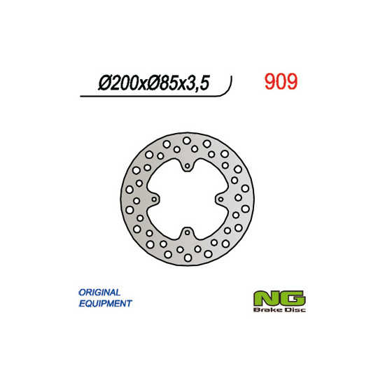NG brake disc rear SUZUKI RM 85 '05-'20(6x6,5mm) (200X85X3,5)