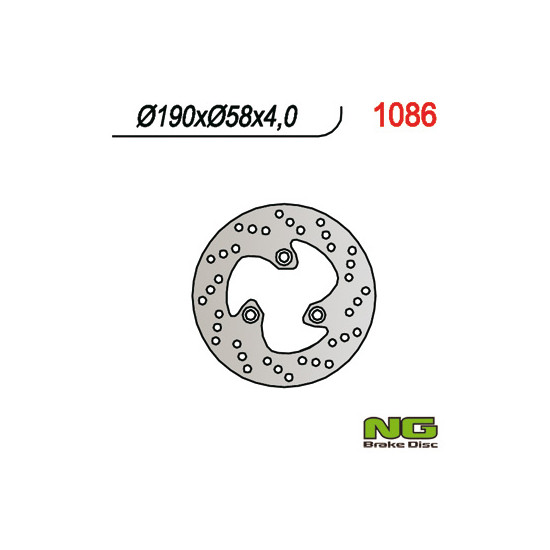 NG brake disc rear YAMAHA 125 MAJESTY '01-'08 (190X58X4 / 3.7 / 3.7)