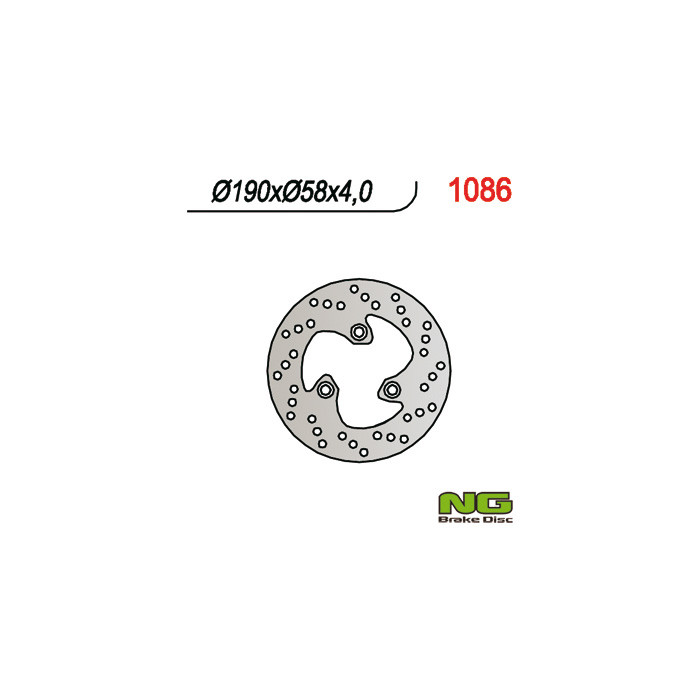 NG brake disc rear YAMAHA 125 MAJESTY '01-'08 (190X58X4 / 3.7 / 3.7)