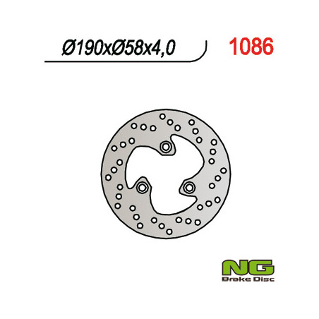 NG brake disc rear YAMAHA 125 MAJESTY '01-'08 (190X58X4 / 3.7 / 3.7)