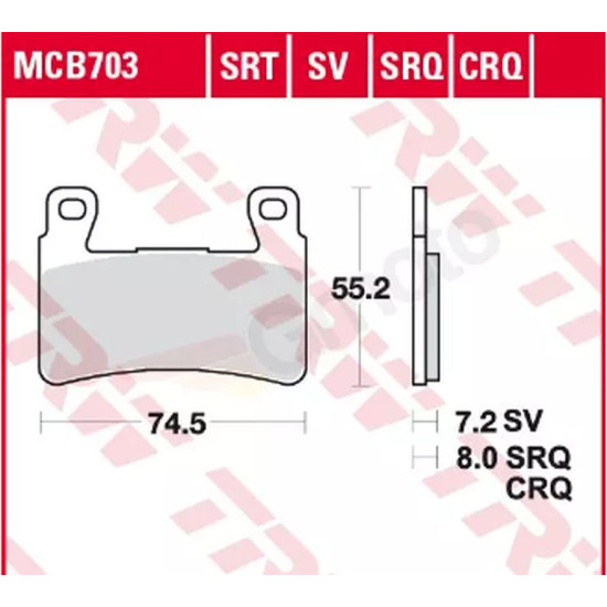 TRW LUCAS LUCAS brake pads KH265 KH296 Metalic sinter SINTER RACING (PERFORMANCE ON THE TRACK) (replaced MCB703SRQ)