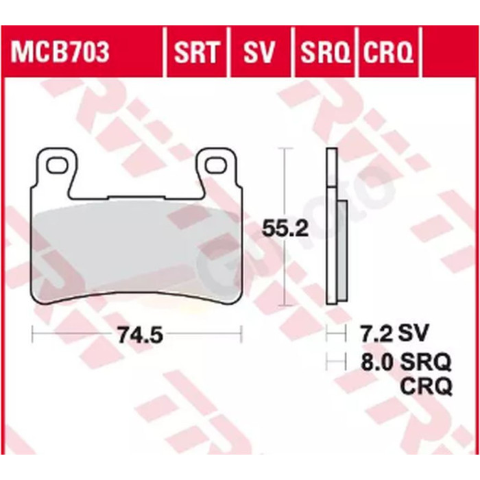 TRW LUCAS LUCAS brake pads KH265 KH296 Metalic sinter SINTER RACING (PERFORMANCE ON THE TRACK) (replaced MCB703SRQ)