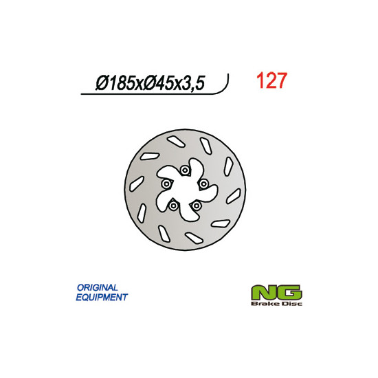 NG brake disc rear KTM EXC 50 '99-'00 (185X45X3.5)