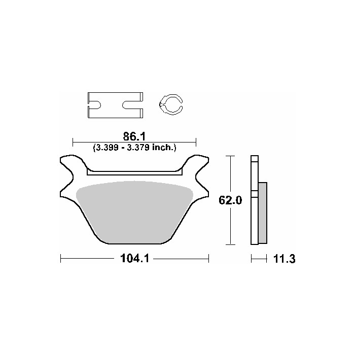 SBS brake pads KH200 STREET CERAMIC color black fits: HARLEY DAVIDSON '90-'99, rear