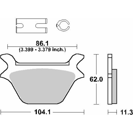 SBS stabdžių kaladėlės KH200 STREET CERAMIC spalva juoda tinka: HARLEY DAVIDSON '90-'99, galas