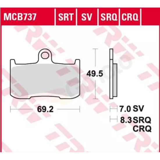 TRW LUCAS brake pads KH347 Metalic sinter SINTER RACING KAWASAKI Z 800 13-17, Z 900 17-21, Z 1000 03-06, SUZUKI GSX 750