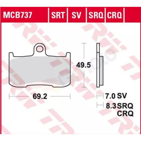 TRW LUCAS stabdžių kaladėlės KH347 Metalic sinter SINTER RACING KAWASAKI Z 800 13-17, Z 900 17-21, Z 1000 03-06, SUZUKI GSX 750