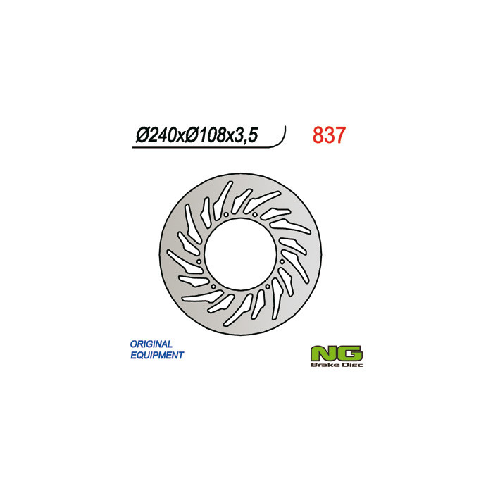 NG brake disc front YAMAHA DT 50R 03-08, XT 125R 05-08, MBK 50X-LIMIT 03-05 (240X108X3,5) (6X6,5mm)