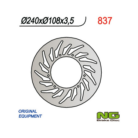 NG stabdžių diskas priekis YAMAHA DT 50R 03-08, XT 125R 05-08, MBK 50X-LIMIT 03-05 (240X108X3,5) (6X6,5mm)