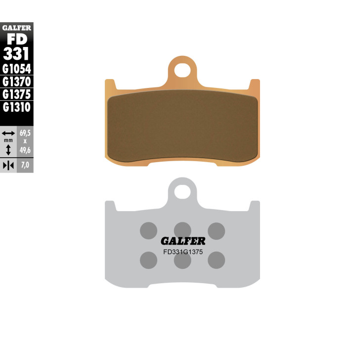 GALFER brake pads KH347 Metallic sinter (gold color) SPORT, front