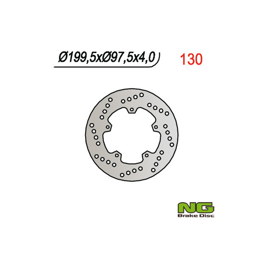 NG brake disc rear PIAGGIO 50 / 80 / 125 / 150, MALAGUTI 50 CENTRO '97-'00 (200X97X4)