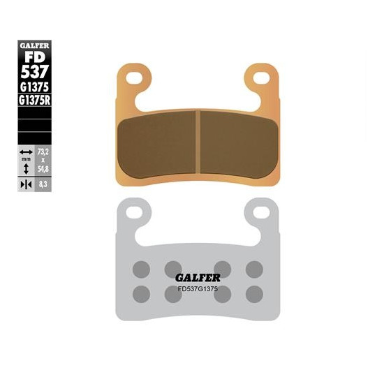 GALFER brake pads Metallic sinter (gold color) SPORT, front BMW S 1000RR ABS '19-, S 1000R '21-, S 1000XR '20-, R