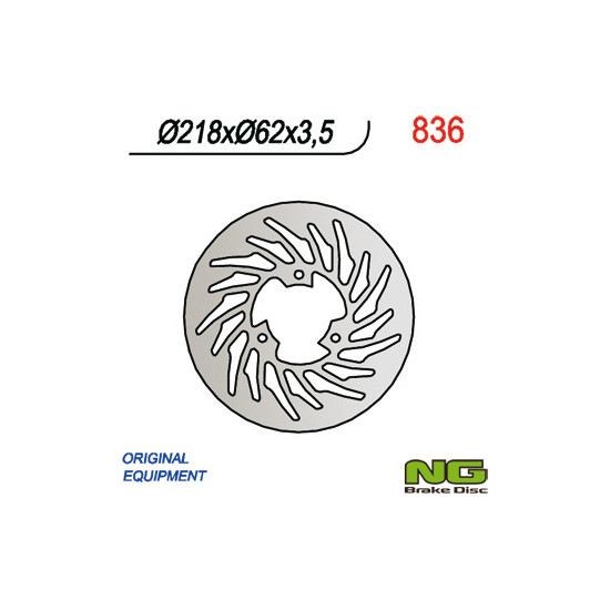 NG brake disc rear YAMAHA DT50R '03-'06, DT50SM '05-'07, DT50X, XT125 '05-'09 (218x62x3.5)