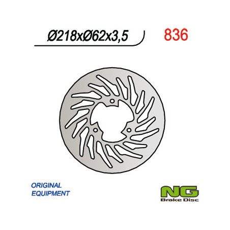 NG brake disc rear YAMAHA DT50R '03-'06, DT50SM '05-'07, DT50X, XT125 '05-'09 (218x62x3.5)