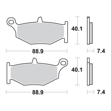SBS brake pads KH419 STREET EXCEL / RACING SINTER gold color fits: SUZUKI GSX-R 600 / 750 / 1000 / 1300, DL1000 V