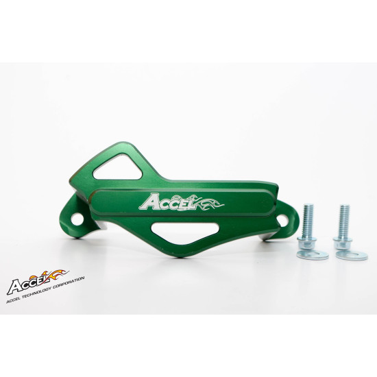 ACCEL brake caliper guard (rear) KAWASAKI KXF 250 / 450 '06-'16, aluminum, color green